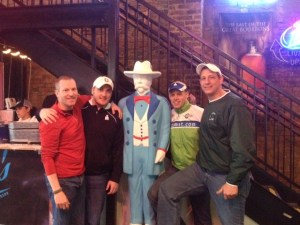 L to R: Mark Murphy, CTC's Patrick Payne, Jim Farrell and Tim Walsh hanging out with one Jasper Newton (Jack) Daniel