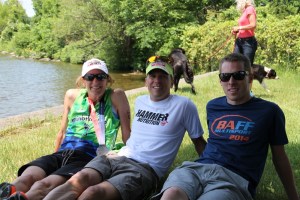 (l to r) Jeanne, Stern, and newly christened local pro Nick Glavac