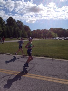 Bridget running in the Avon Lake sunshine